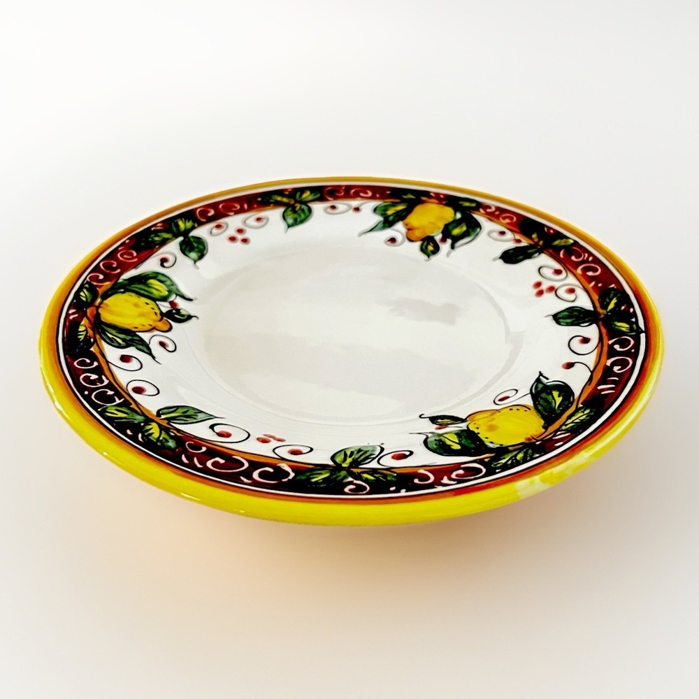 Deruta Italy Limoni Positano 9" Plates Hand Painted-Gialletti Pimpinelli Stamp